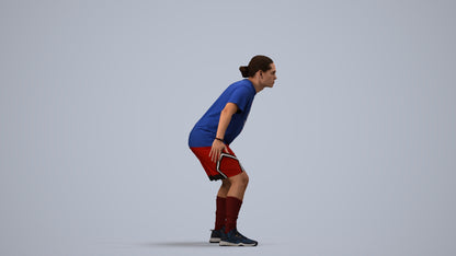 scanned 3D man sport, photogrammetry people for Enscape and V-Ray, side view render