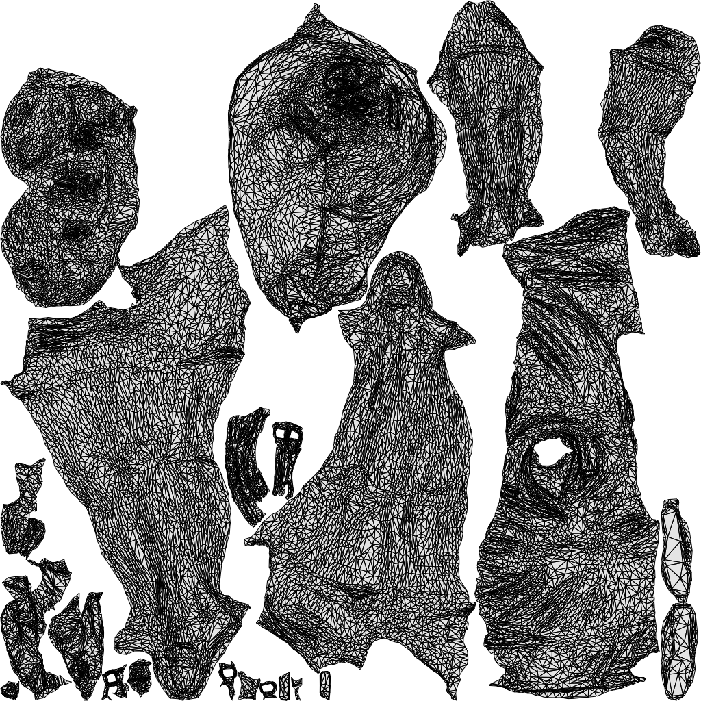3D scanned woman standing casual, photorealistic archviz people for Enscape and SketchUp, wireframe top-down view