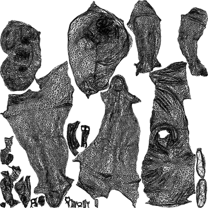 3D scanned woman standing casual, photorealistic archviz people for Enscape and SketchUp, wireframe top-down view