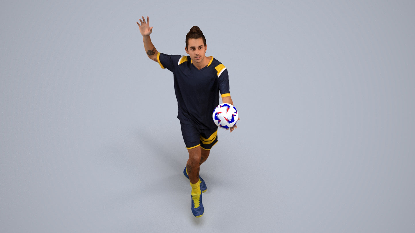 scanned 3D man sport, photogrammetry people for Enscape and V-Ray, back view render
