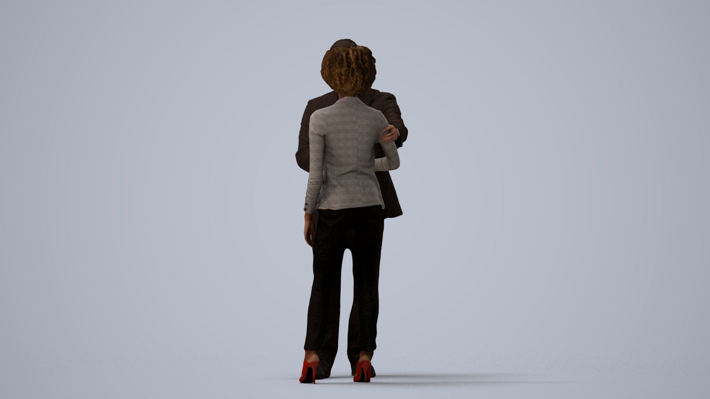 scanned 3D woman business, photogrammetry people for Enscape and V-Ray, three-quarter view render