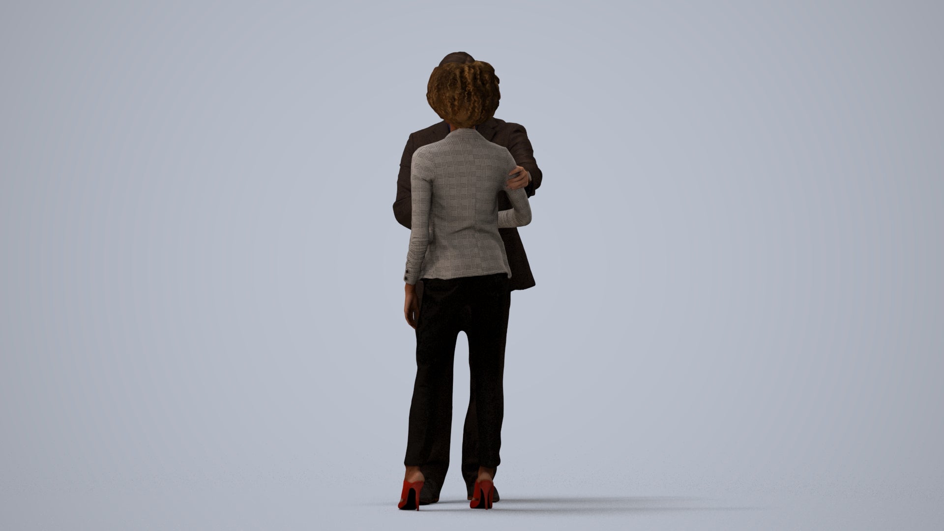 scanned 3D woman business, photogrammetry people for Enscape and V-Ray, three-quarter view render