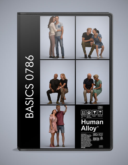3D people models couple bundle, 5 scanned humans for 3ds Max rendering