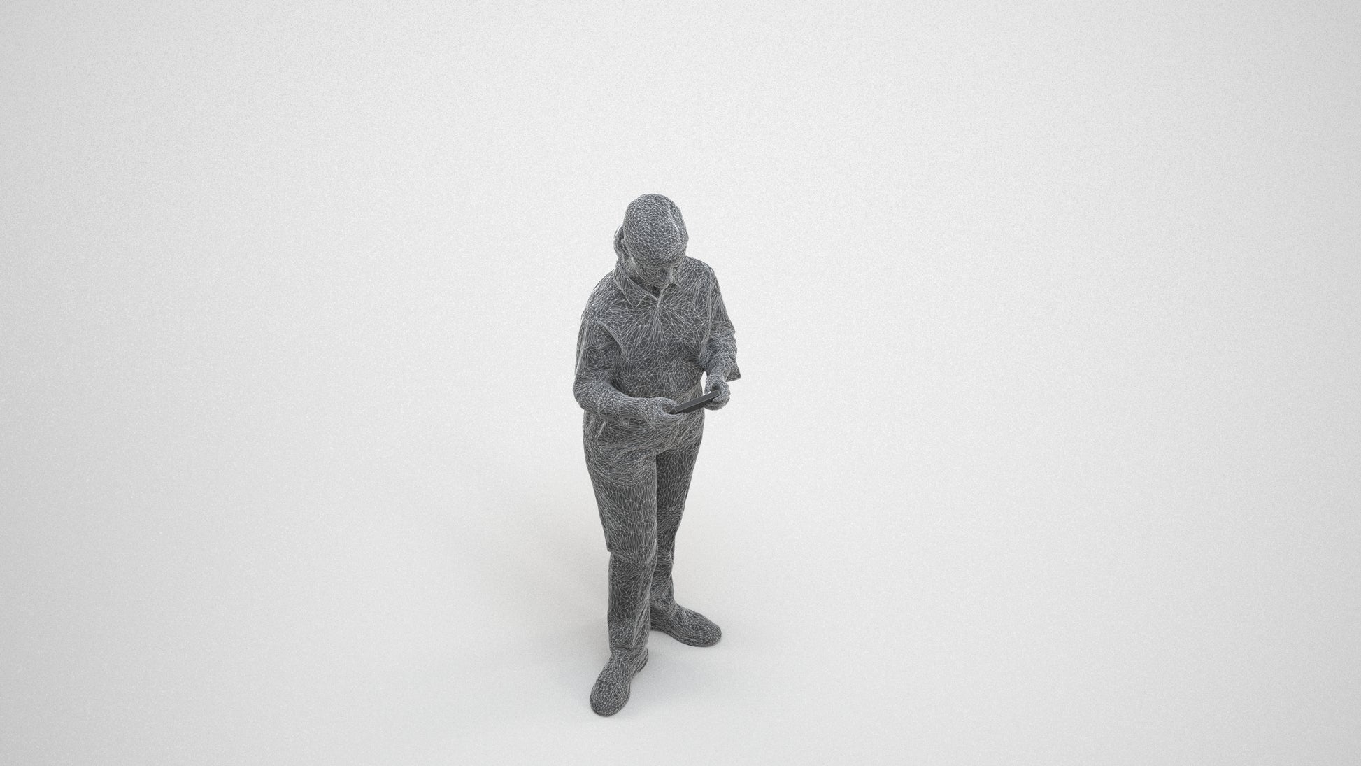 3D scanned girl kids, photorealistic archviz people for Enscape and SketchUp, wireframe three-quarter view
