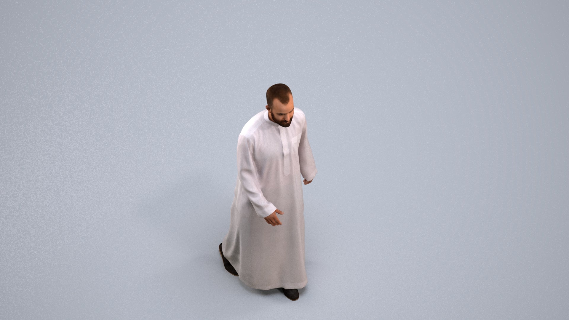 scanned 3D man walking, photogrammetry people for Enscape and V-Ray, back view render