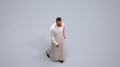 scanned 3D man walking, photogrammetry people for Enscape and V-Ray, back view render
