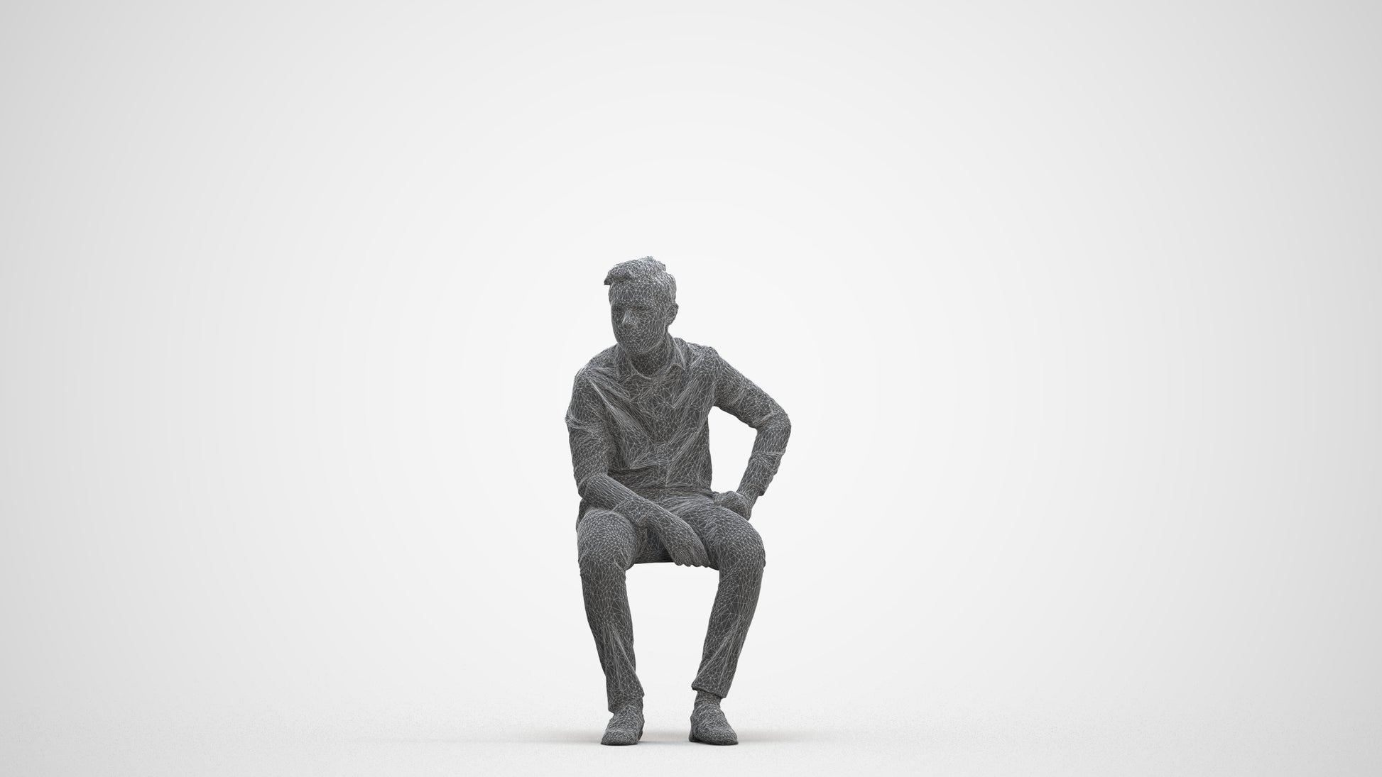 3D scanned boy kids, photorealistic archviz people for Enscape and SketchUp, three-quarter front view render