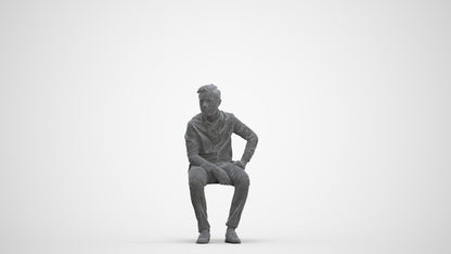 3D scanned boy kids, photorealistic archviz people for Enscape and SketchUp, three-quarter front view render
