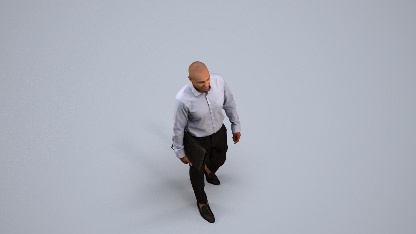 3D scanned man business, photorealistic archviz people for Enscape and SketchUp, back view render