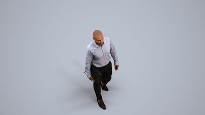 3D scanned man business, photorealistic archviz people for Enscape and SketchUp, back view render