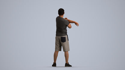 realistic 3D human man sport, archviz people FBX OBJ for Blender, front view render