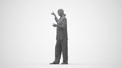 3D scanned woman business, photorealistic archviz people for Enscape and SketchUp, wireframe back view