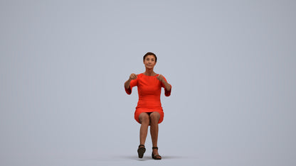 3D people model senior woman business sitting, scanned human for 3ds Max rendering, standing pose render