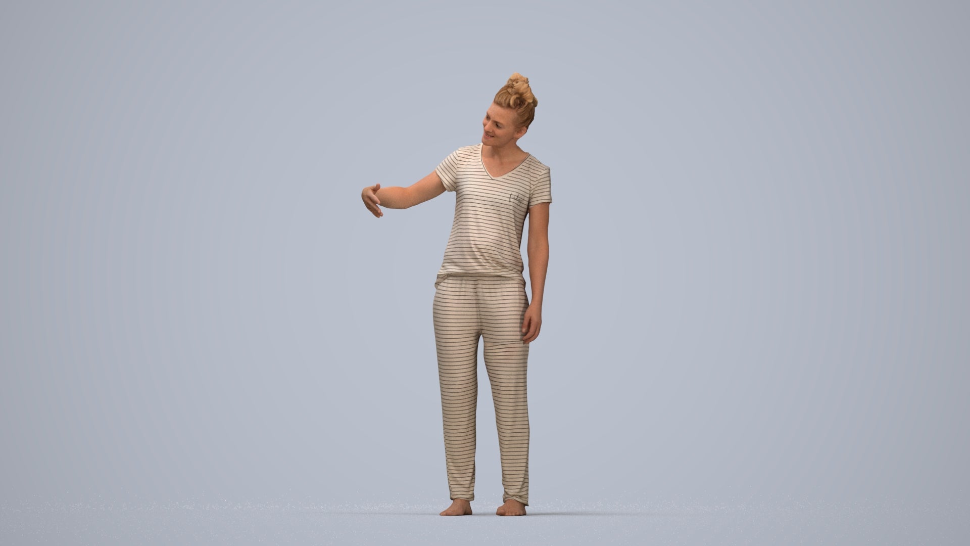 photogrammetry 3D woman bathroom, realistic human model archviz FBX, top-down view render