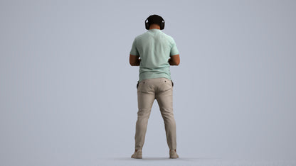 3D people model man casual standing, scanned human for 3ds Max rendering, front view render