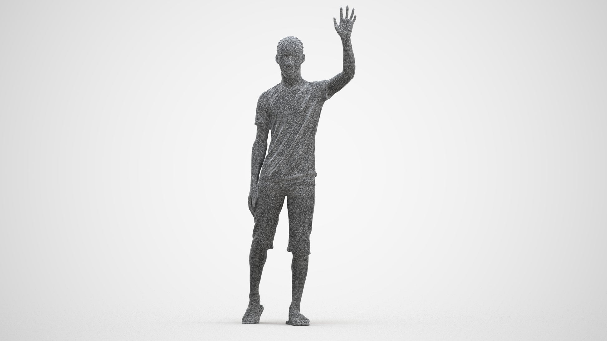 realistic 3D human boy casual kids, archviz people FBX OBJ for Blender, three-quarter front view render