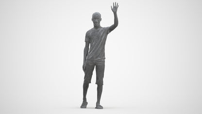 realistic 3D human boy casual kids, archviz people FBX OBJ for Blender, three-quarter front view render