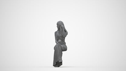 3D scanned woman formalaffairs formal, photorealistic archviz people for Enscape and SketchUp, wireframe back view