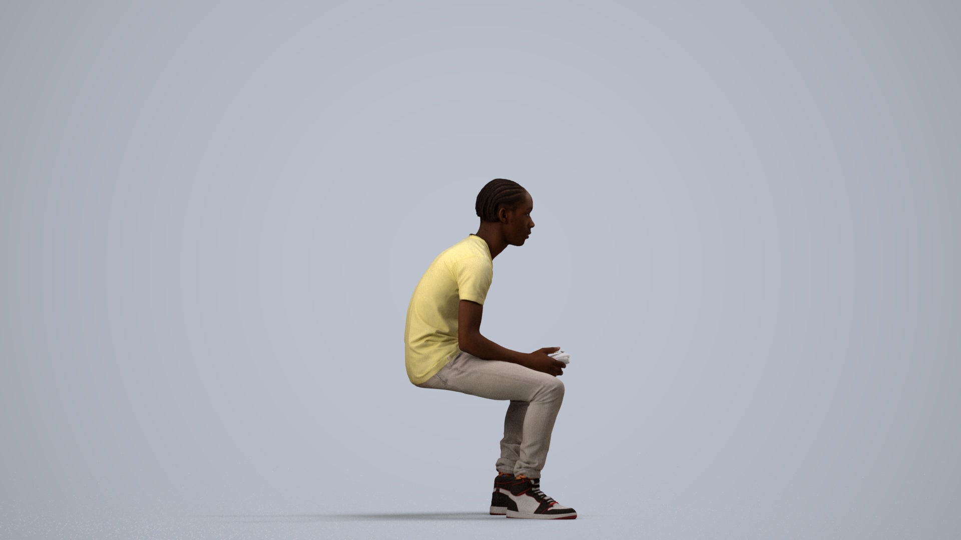 realistic 3D boy casual kids, scanned archviz people for Blender and 3ds Max, side view render