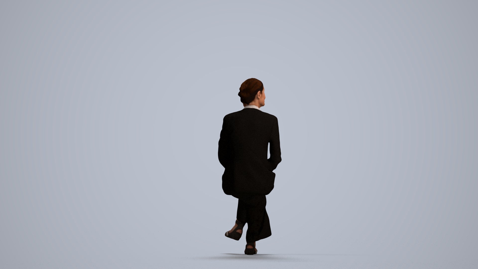 scanned 3D senior woman business, photogrammetry people for Enscape and V-Ray, front view render