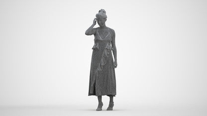 scanned 3D woman formal formalaffairs, photogrammetry people for Enscape and V-Ray, three-quarter front view render