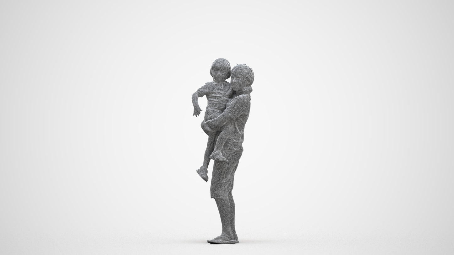 realistic 3D human boy casual kids, archviz people FBX OBJ for Blender, three-quarter front view render