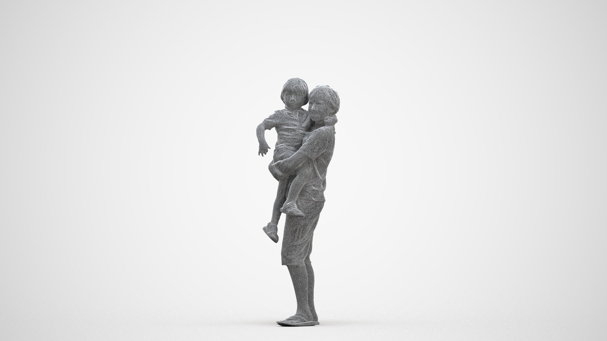 realistic 3D human boy casual kids, archviz people FBX OBJ for Blender, three-quarter front view render
