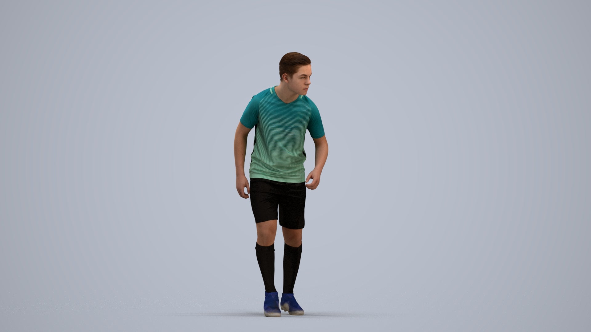 realistic 3D boy sport, scanned archviz people for Blender and 3ds Max, standing pose render