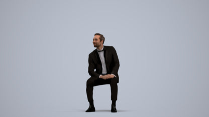 photogrammetry 3D man formal formalaffairs, realistic human model archviz FBX, standing pose render