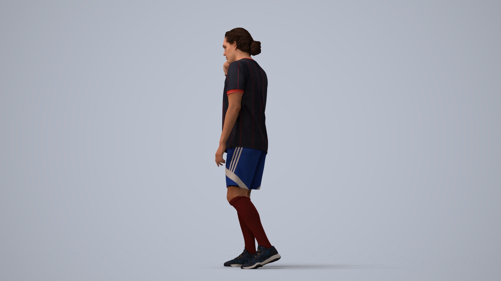 realistic 3D people man sport, render-ready for V-Ray and Corona, FBX OBJ, three-quarter view render