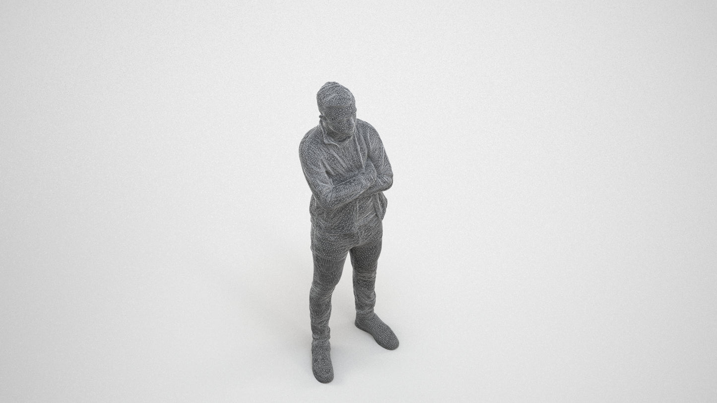 realistic 3D people boy casual kids, render-ready for V-Ray and Corona, FBX OBJ, wireframe three-quarter view