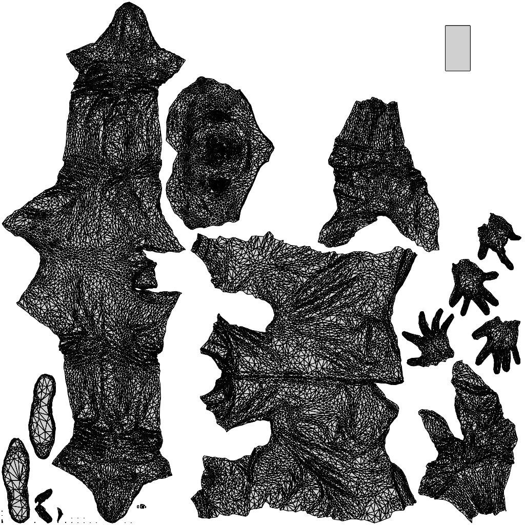 3D people model man casual standing, scanned human for 3ds Max rendering, wireframe top-down view