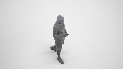 scanned 3D man sport, photogrammetry people for Enscape and V-Ray, wireframe three-quarter view