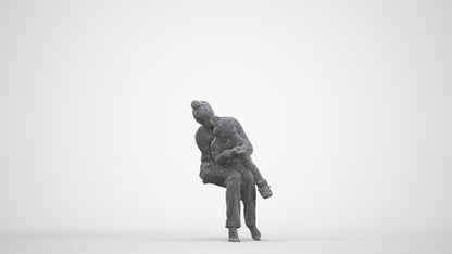 3D people model girl kids, scanned human for 3ds Max rendering, three-quarter front view render