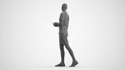 realistic 3D people man casual standing, render-ready for V-Ray and Corona, FBX OBJ, wireframe front view