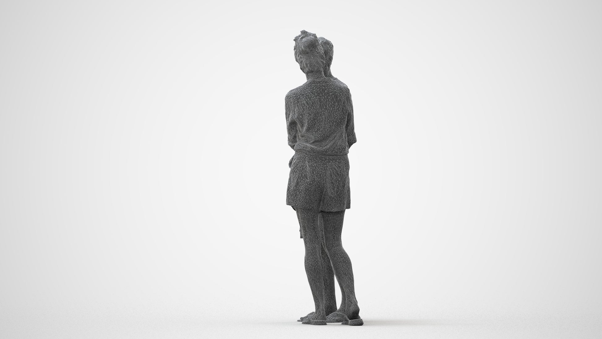 3D people model woman casual couple, scanned human for 3ds Max rendering, square thumbnail