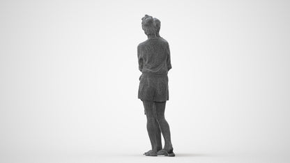 3D people model woman casual couple, scanned human for 3ds Max rendering, square thumbnail