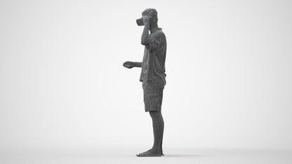 scanned 3D man casual standing, photogrammetry people for Enscape and V-Ray, square thumbnail