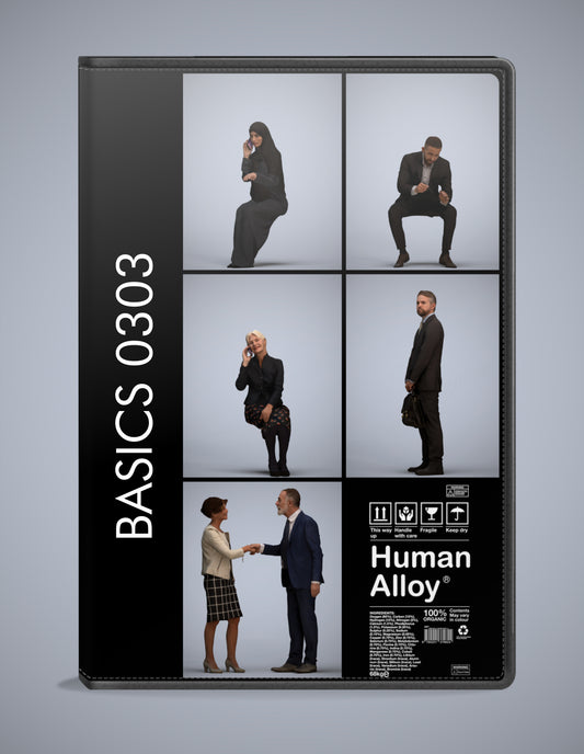 3D human models business bundle, 5 photogrammetry scanned people for archviz