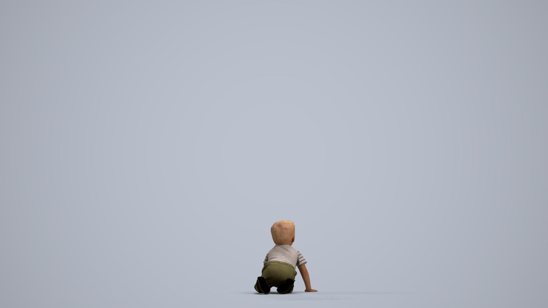 3D human model boy casual kids, photogrammetry scanned person for archviz, front view render