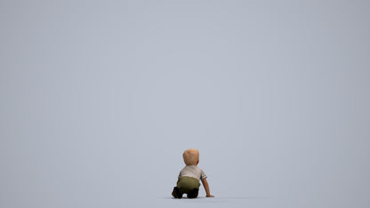 3D human model boy casual kids, photogrammetry scanned person for archviz, front view render