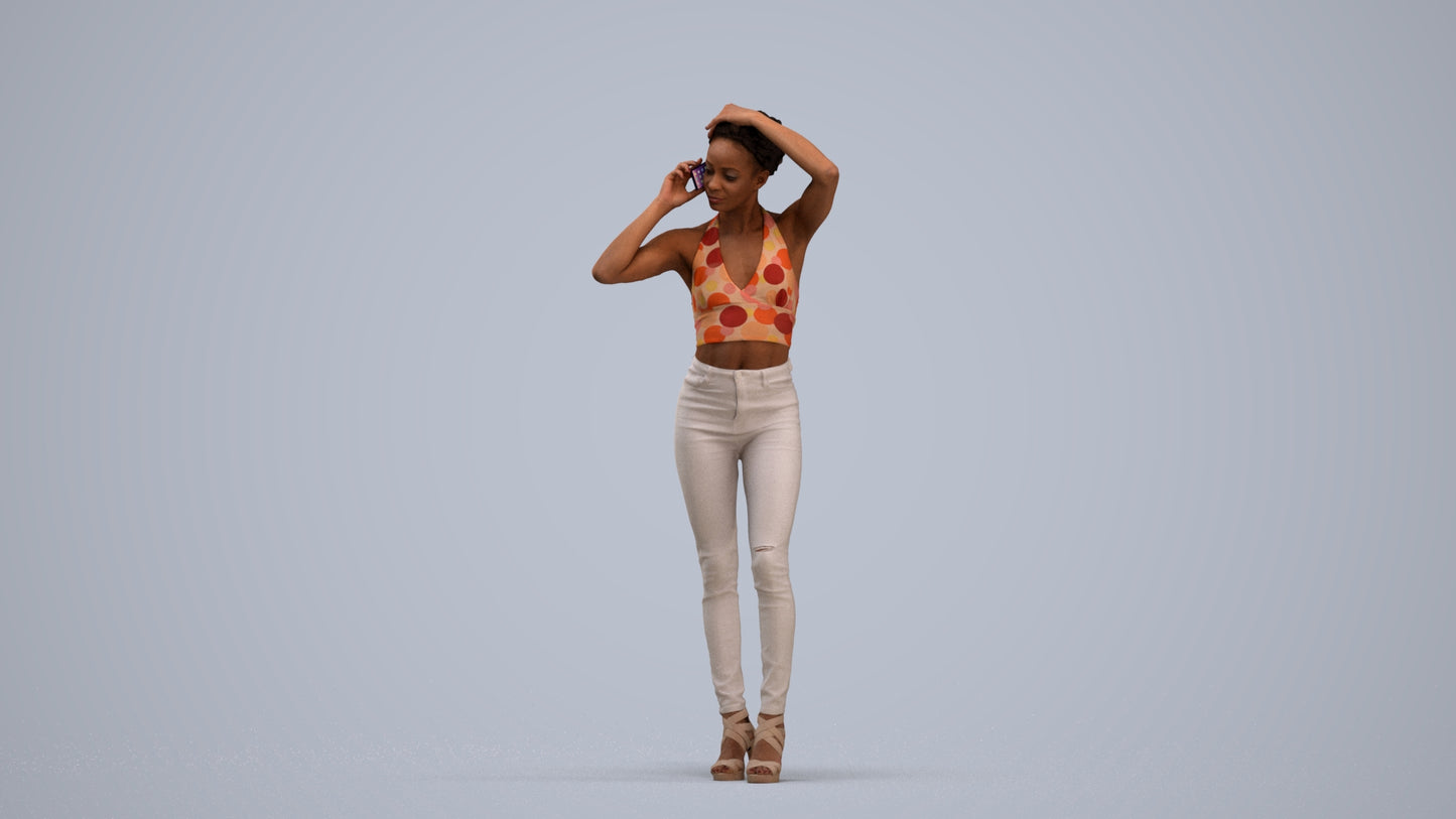 photogrammetry 3D woman casual standing, realistic human model archviz FBX, standing pose render