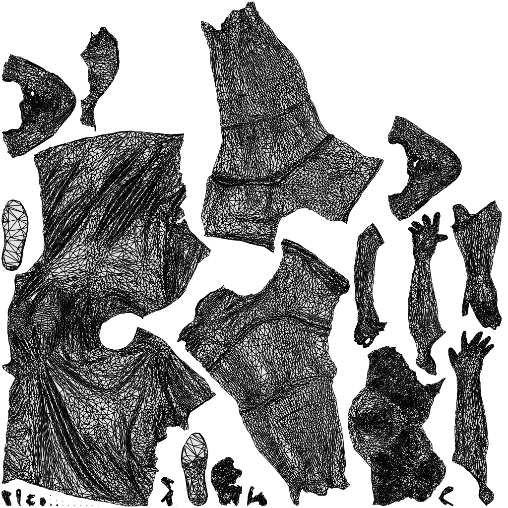 scanned 3D woman sport, photogrammetry people for Enscape and V-Ray, wireframe top-down view