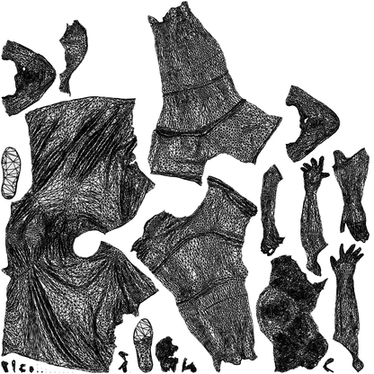 scanned 3D woman sport, photogrammetry people for Enscape and V-Ray, wireframe top-down view