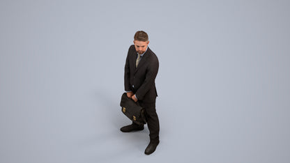 realistic 3D man business, scanned archviz people for Blender and 3ds Max, back view render