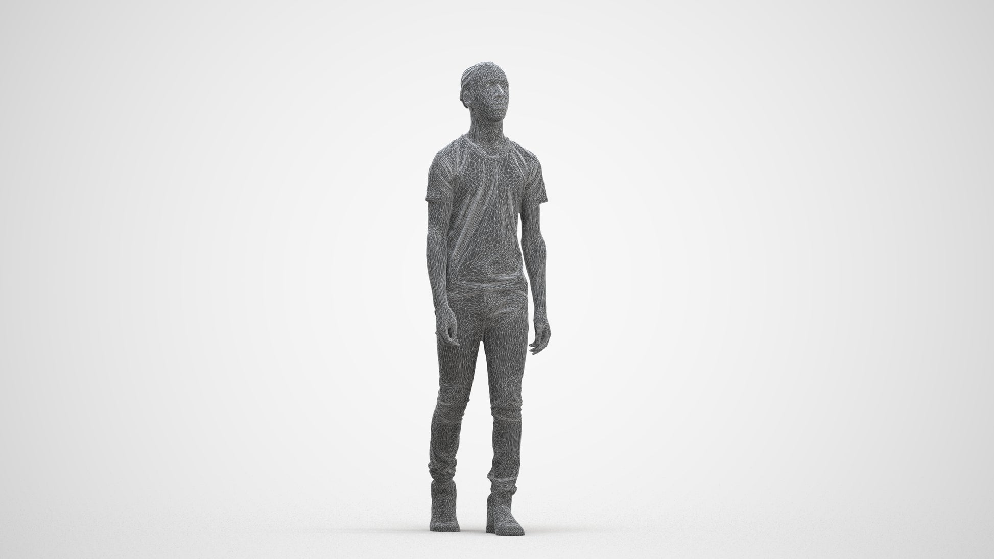 realistic 3D people boy casual kids, render-ready for V-Ray and Corona, FBX OBJ, three-quarter front view render