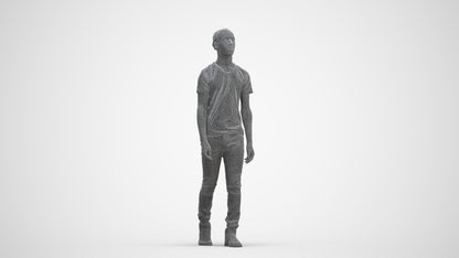 realistic 3D people boy casual kids, render-ready for V-Ray and Corona, FBX OBJ, three-quarter front view render