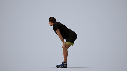 realistic 3D man sport, scanned archviz people for Blender and 3ds Max, three-quarter view render