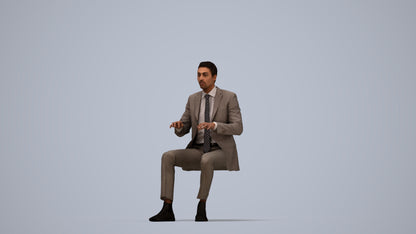 realistic 3D human man business, archviz people FBX OBJ for Blender, top-down view render
