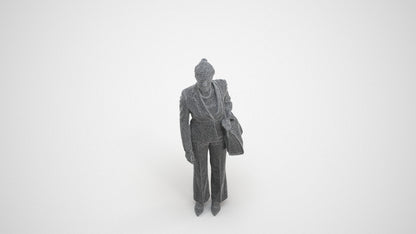 scanned 3D woman business mix, photogrammetry people for Enscape and V-Ray, wireframe three-quarter view